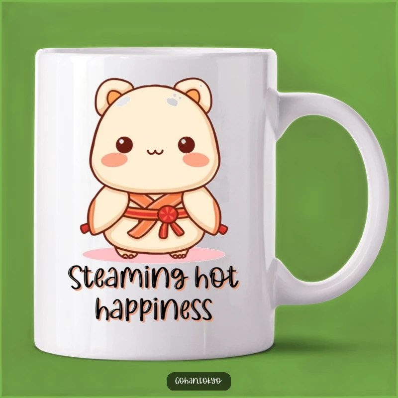 Funny Dumpling Mug: Playful Kimono Sash Character - Adorable Funny Gift!