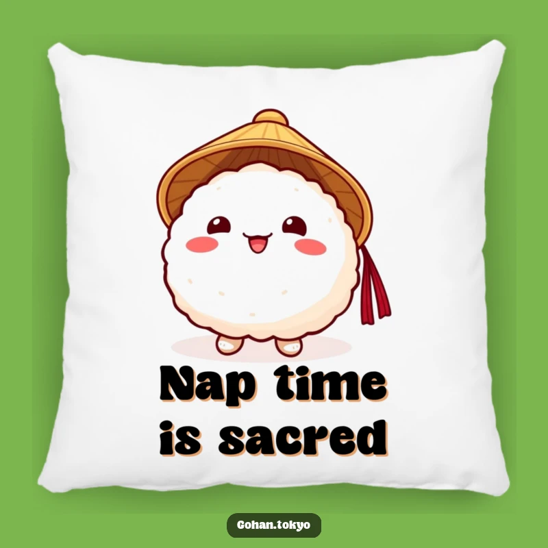 Funny Rice Ball Pillow: Cozy Japanese Hat Character - Soft Funny Gift Cushion
