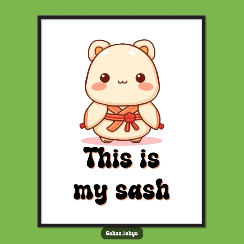 Funny Dumpling Digital Art: Kimono Sash Character - Instant Funny Gift Print