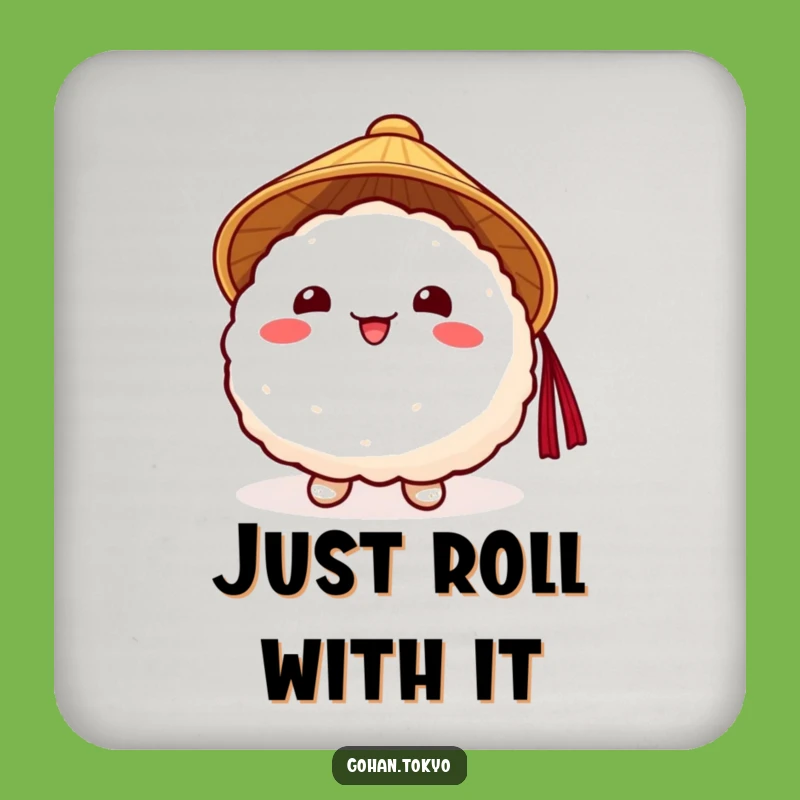 Funny Rice Ball Coaster: Japanese Hat Protector - Cute Funny Gift Accessory