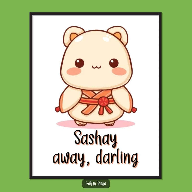 Funny Dumpling Poster: Kimono Sash Character - Artistic Funny Gift Decor