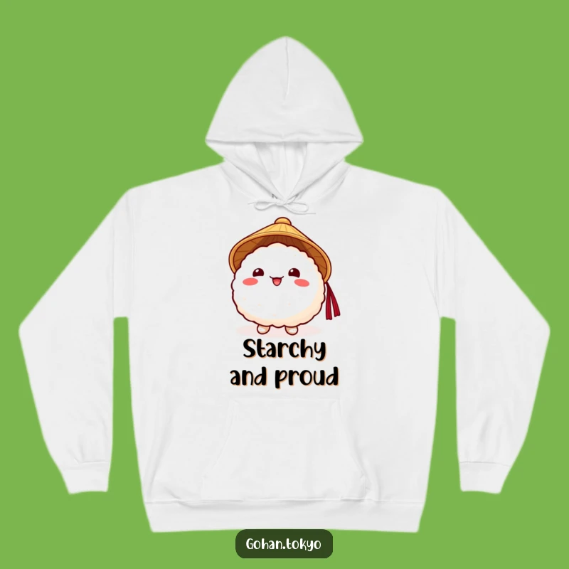 Funny Rice Ball Hoodie: Cozy Japanese Hat Character - Warm Funny Gift Apparel