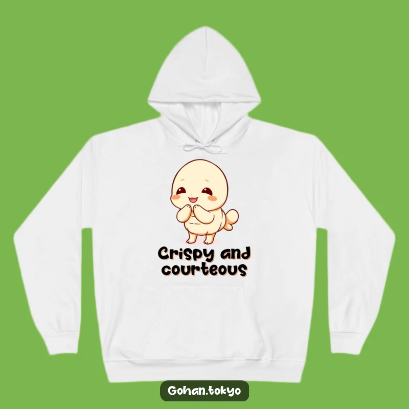 Funny Tempura Shrimp Hoodie: Bowing Character - Cozy Funny Gift Apparel