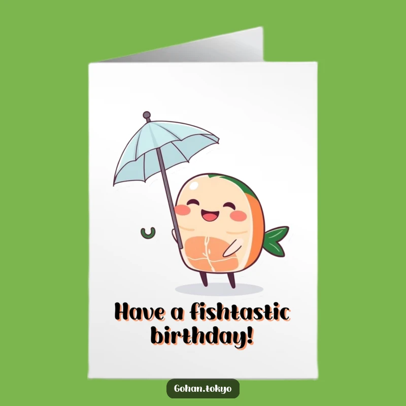 Free Printable Birthday Card: Sashimi Umbrella Fun, Downloadable DIY Gift