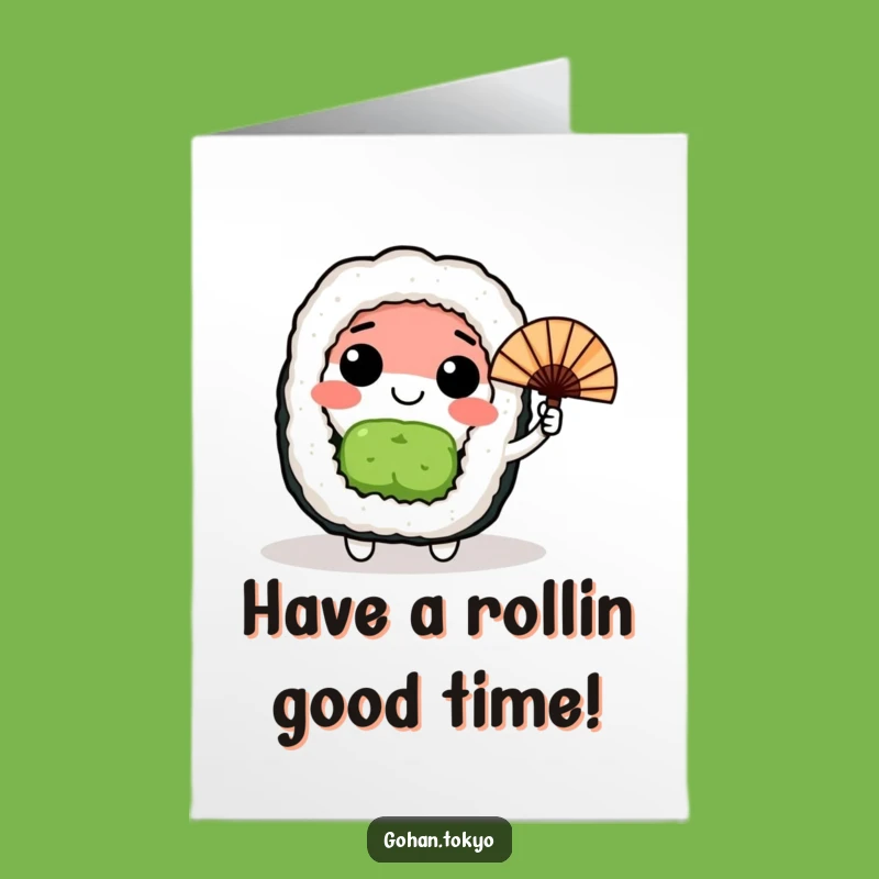 Free Printable Sushi Roll Birthday Card: Fun Downloadable Greeting for Asian Food Lovers