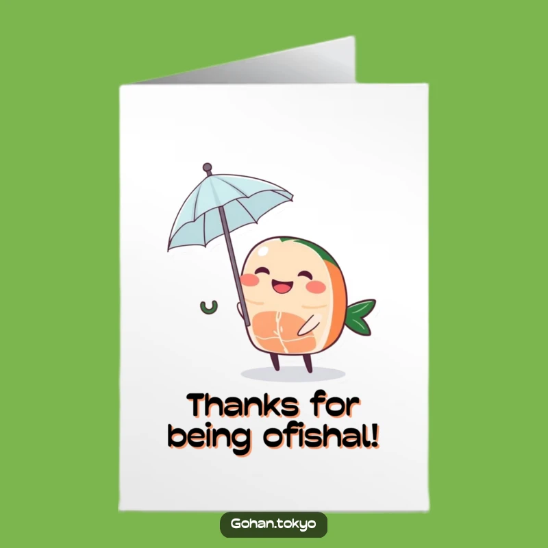 Free Printable Thank You Card: Grateful Sashimi Umbrella, Downloadable DIY Gift