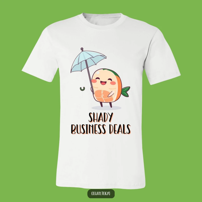 Funny Sashimi T-Shirt: Grinning Umbrella Character - Funniest Funny Gift Tee